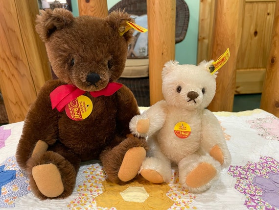 Vintage Steiff Mohair Teddy Bear - Jointed Chocolate Brown Plush