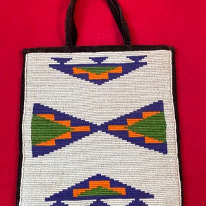 Antique Native American Beaded Bag With Trade Cloth Medicine Bag
