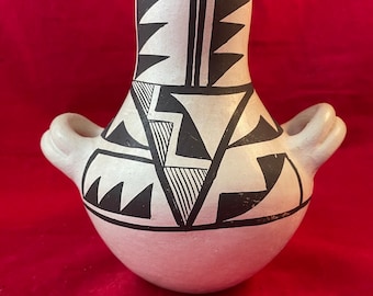 Acoma Pottery Jug / Vase  Jessie Garcia signed Native American Pottery Jessie Garcia signed artist New Mexico pottery