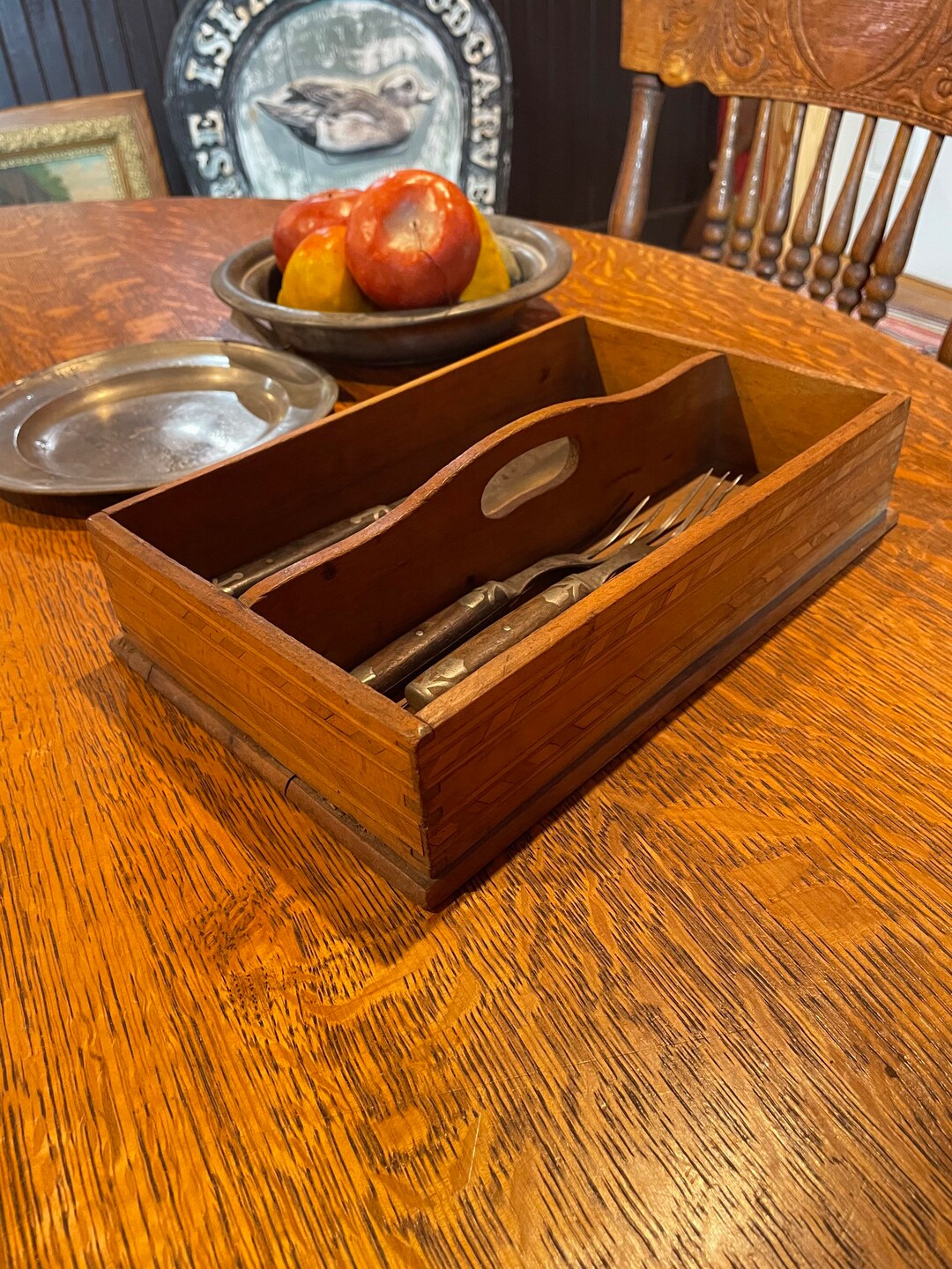 Antique Inlaid Knife Box Antique Cutlery Tray Antique Utensil Etsy