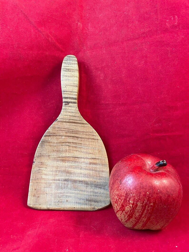 Primitive Tiger Maple Butter Paddle Curly Maple Butter Scoop antique wood butter scoop image 1