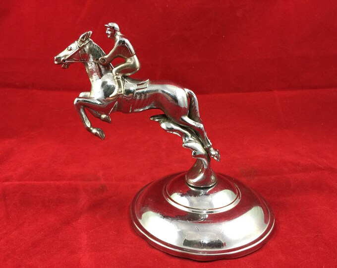 Antique Hood Ornament Desmo Horse & Jockey Jumper Good Luck Etsy