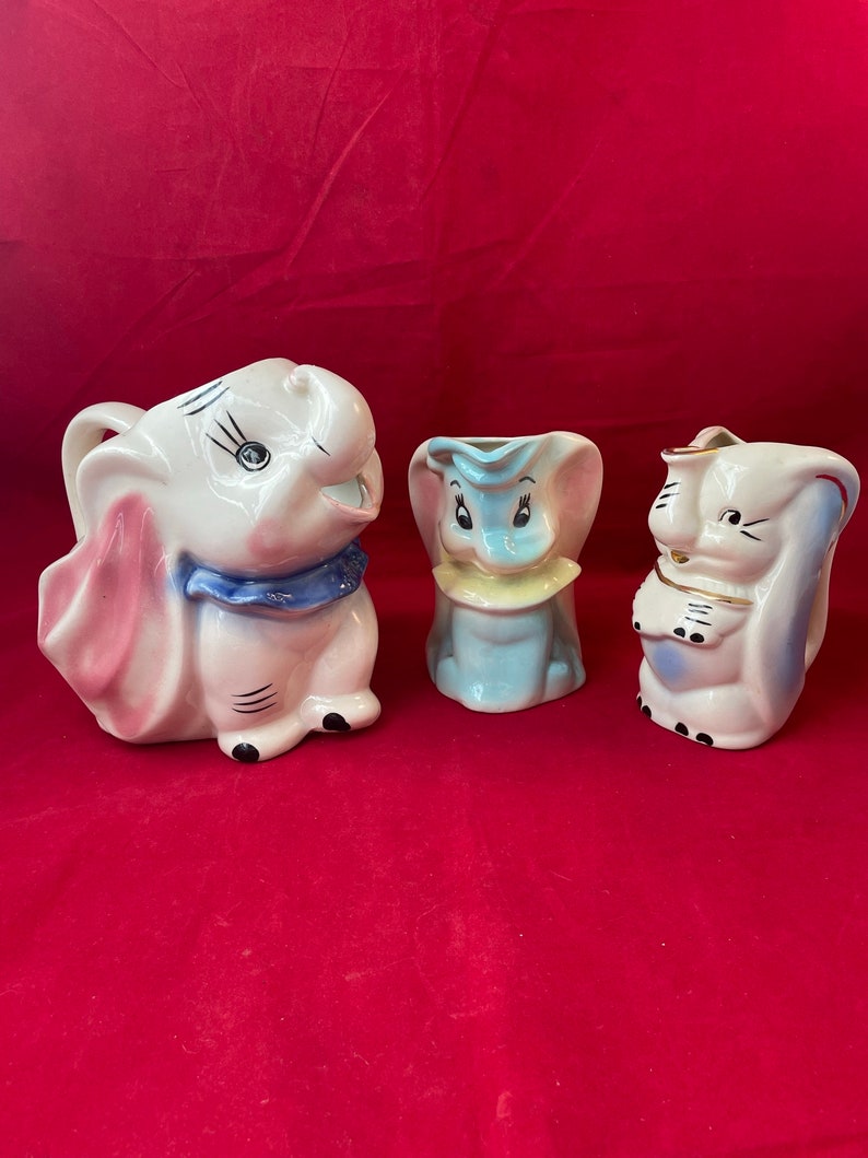 Walt Disney Dumbo Elephant Pitcher 1940s pottery image 9