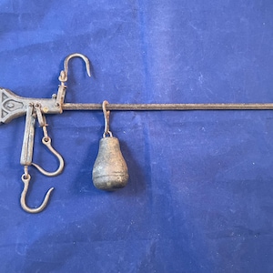 Échelle suspendue antique Échelle de tabac en coton Échelle suspendue Échelle en fonte, poutre, poids et mesures Échelle primitive