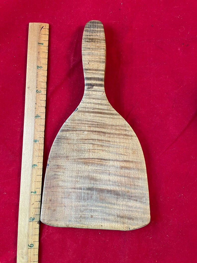 Primitive Tiger Maple Butter Paddle Curly Maple Butter Scoop antique wood butter scoop image 4