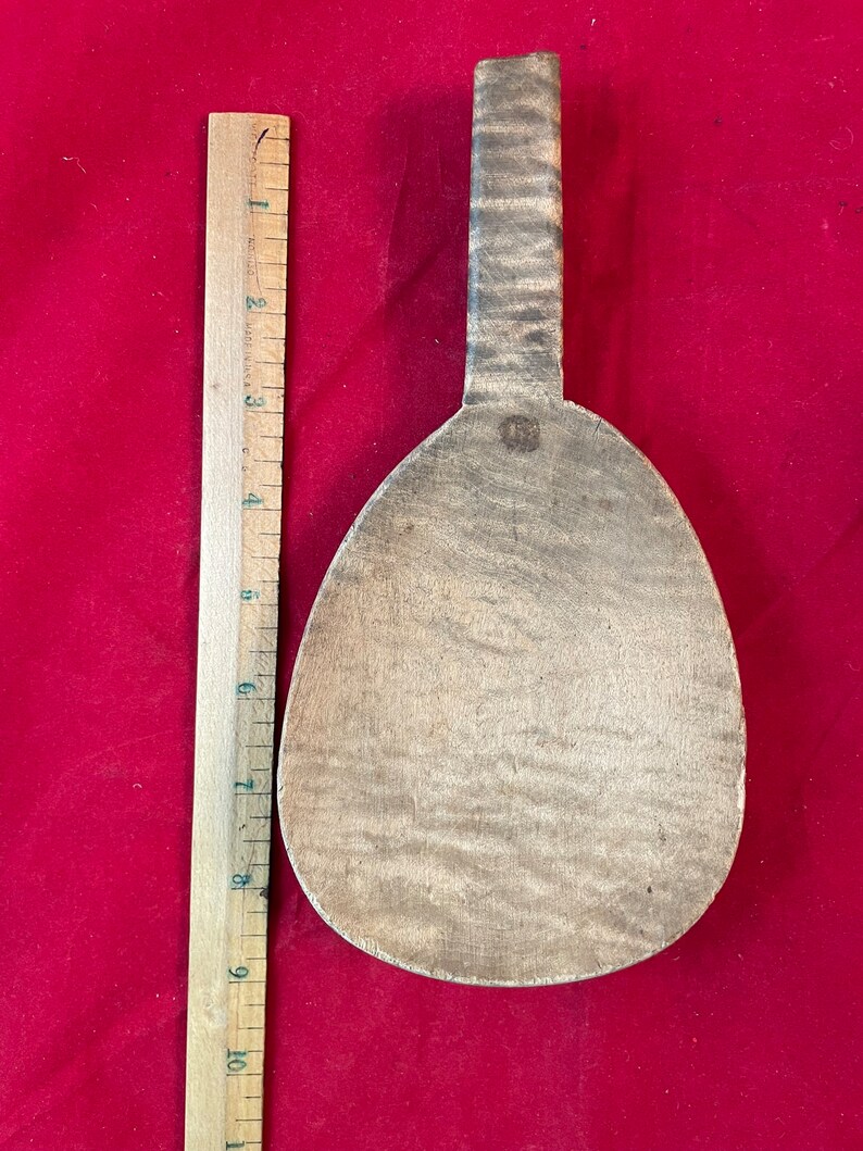 Primitive Tiger Maple Butter Paddle Curly Maple Butter Scoop antique wood butter scoop image 6