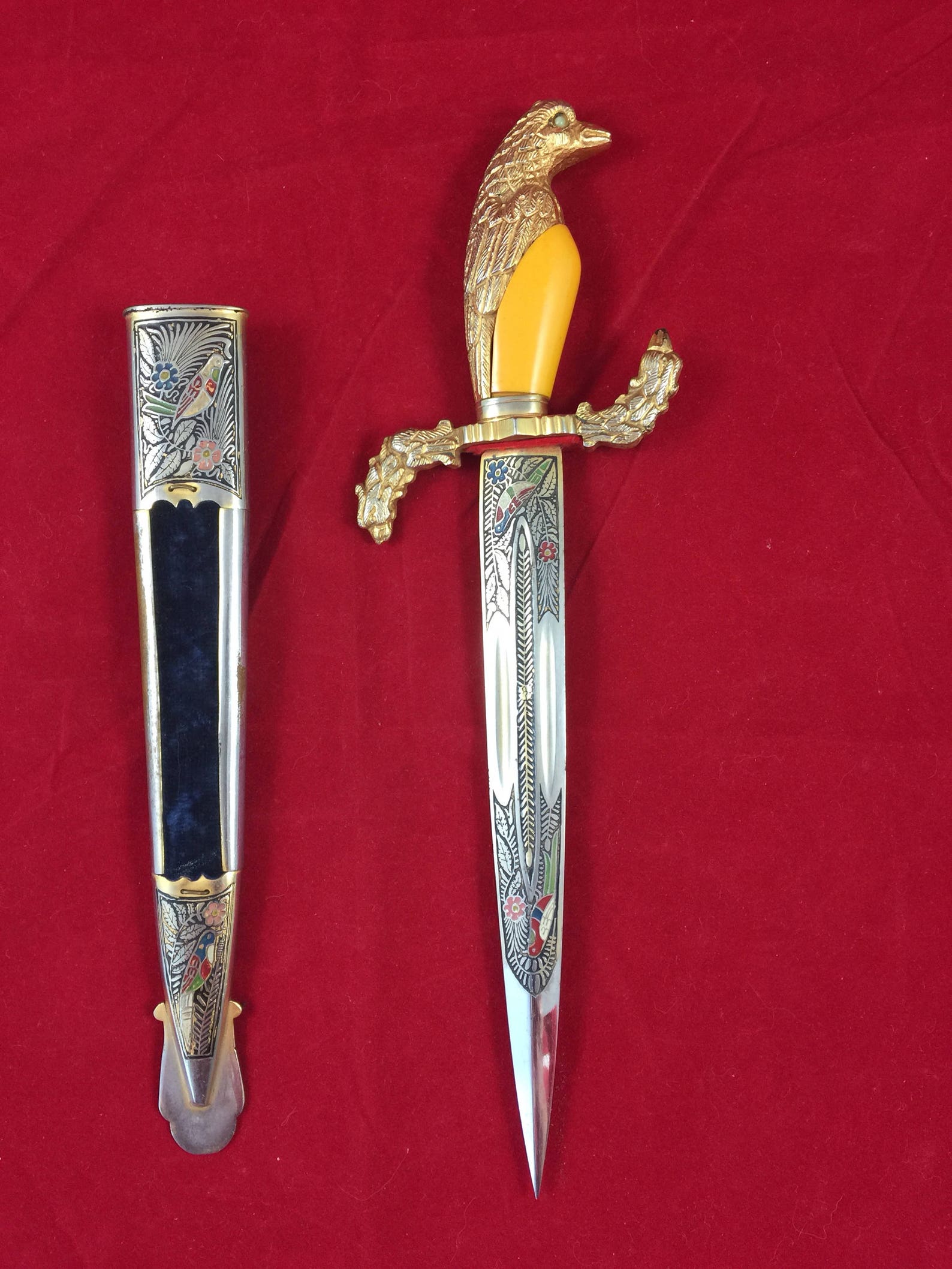Vintage Dagger /Sword / Letter Opener Toledo Spain Eagle birds Etsy