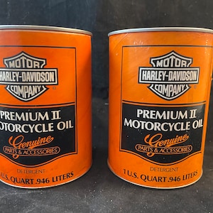 Harley Davison Motorcycle Oil Cans NOS HD Motorcycle quart oil full collectible biker memorabilia car rally  engine