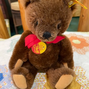 Vintage Steiff Teddy Bear  Steiff Mohair Jointed 0206/26 Button Tag Chest Tag
