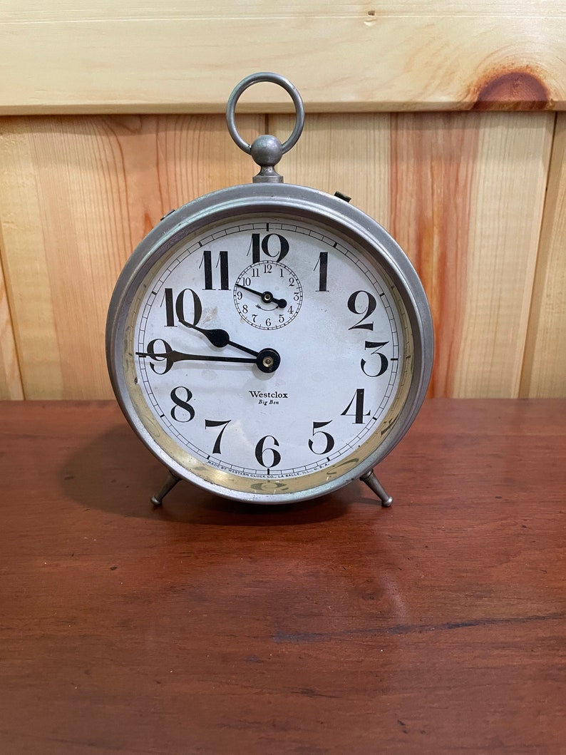 Antique Big Ben Alarm Clock Westclox Big Ben Steampunk Western Etsy