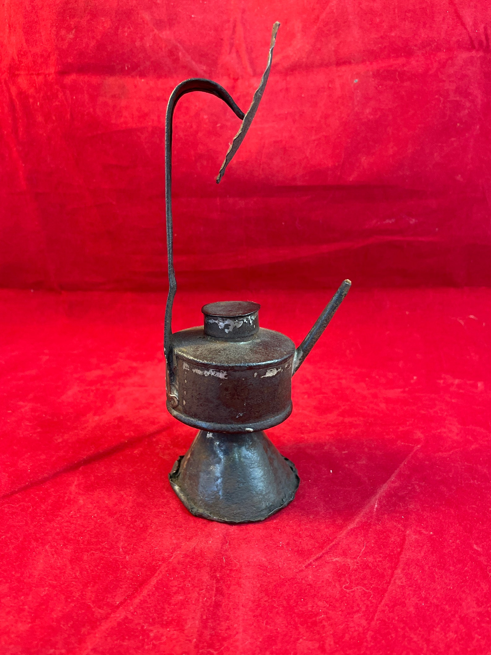 Antique Tin Oil Lamp petite oil lamp primitive lighting Etsy