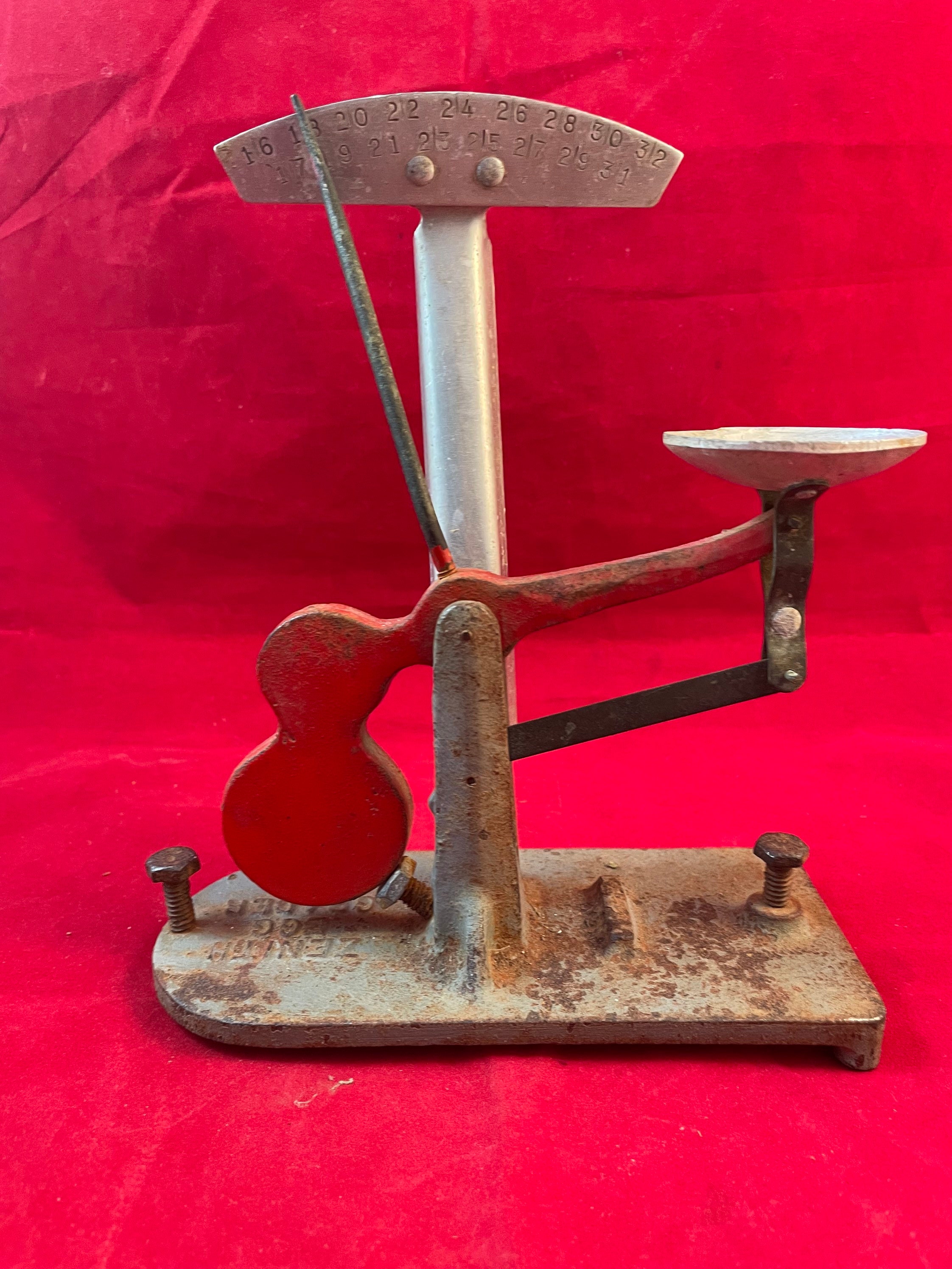 Vintage Jiffy Way Egg Scale, Red Metal Tin Egg Grading Scale Balance,  Perfect For Todays Chicken Farmer, Vintage Display Piece …..1940’s