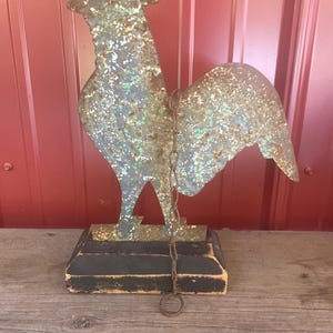 Antique Rooster Weather Vane folkart rooster metal rooster weathervane tin rooster décor farmhouse