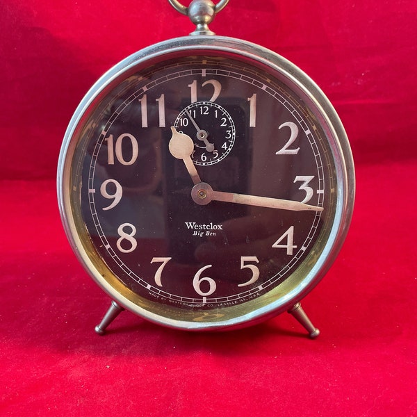 Antique Big Ben Alarm Clock  Westclox Big Ben  steampunk Western Clock Co  snooze sleep alarm bedtime