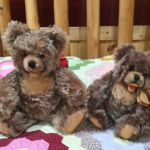 Vintage Paar Steiff Zotty Bären Mohair gegliederten Bären Steiff Knopf viktorianischen Teddybären kinderzimmerdekor Margarete Steiff