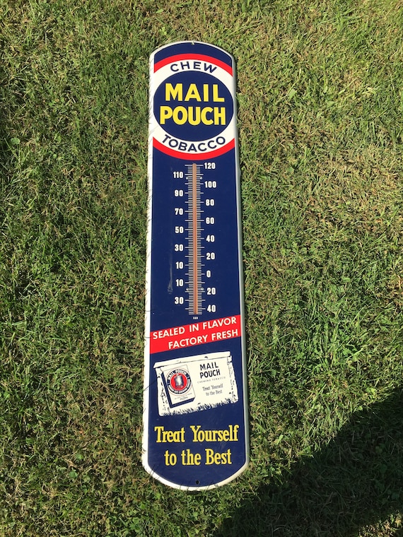 TIN SIGN /"Mail Pouch Chew/" Tobacco Rustic Advertisement Wall Decor