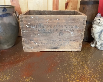 Antique Remington Ammo Wooden Box World Champions Xpert cartridges vintage hunting collectible ammo home decor cabin shotgun shells collecto