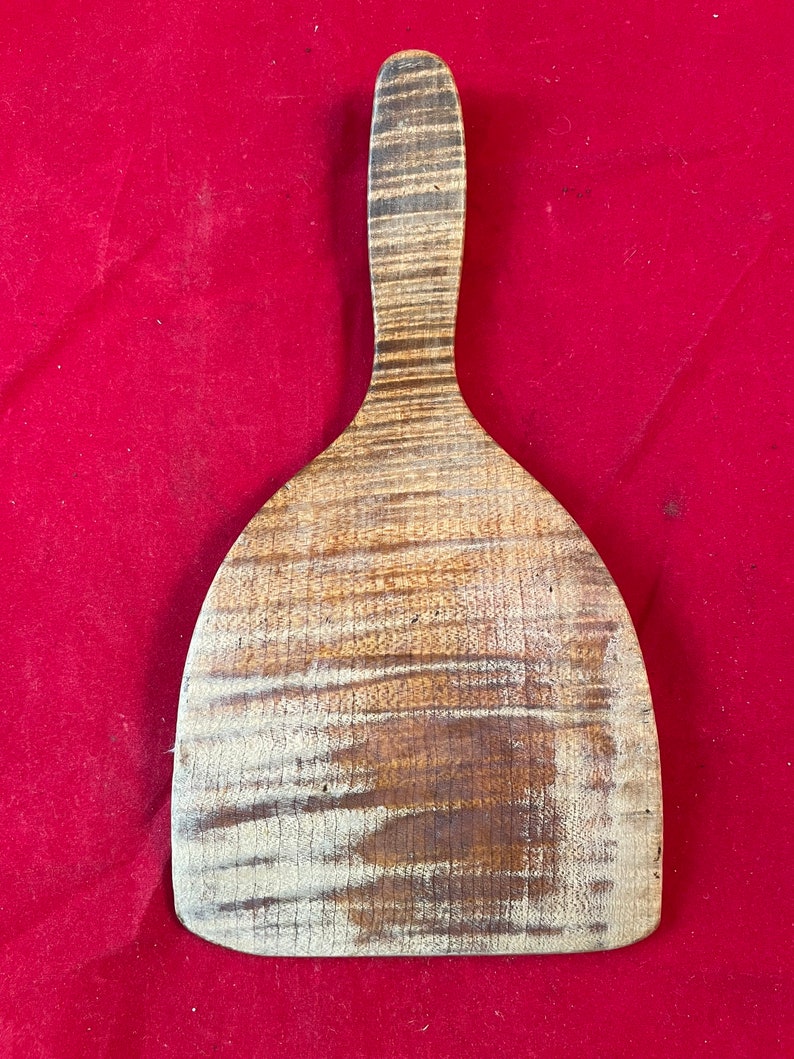 Primitive Tiger Maple Butter Paddle Curly Maple Butter Scoop antique wood butter scoop image 3