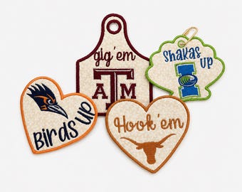 College Spirit Bag Tag or Patch | Embroidered Team Pride Backpack Tag | School Mascot Patch | Personalized Game Day Accessory