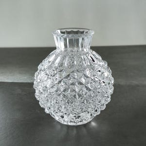 Pressglas Vase - Tschechisches Vintage Rauten Muster - Mid Century Boho