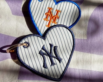 Yankees keychain, Mets keychain, baseball keychain