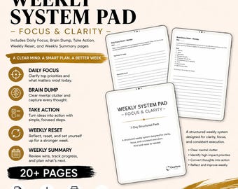 Weekly Focus Planner Printable | Productivity Planner, Weekly Planning Worksheet PDF