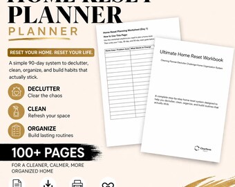 Home Reset Planner Printable | Declutter Checklist, Home Organization Planner, Cleaning Planner PDF