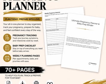 Pregnancy Planner Printable | Baby Prep Binder, Pregnancy Tracker, Pregnancy Journal Planner PDF