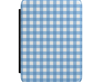 Capa para Kindle com Estampa Xadrez Azul | Capa para Leitor Digital