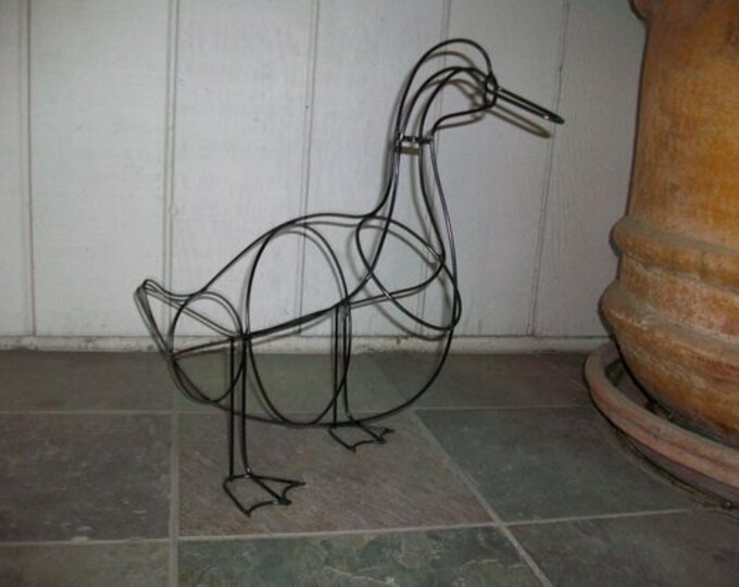 Duck Metal Sculpture Life Size Yard Art Topiary Etsy