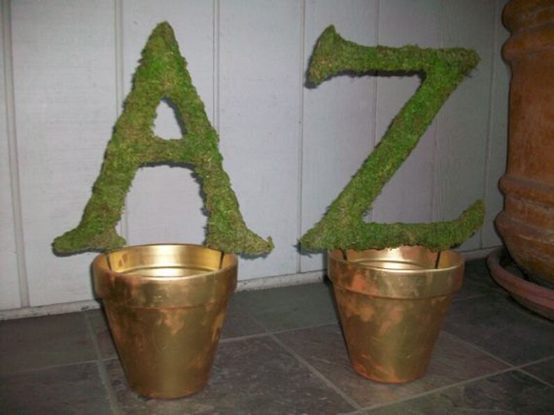 Topiary Mossed Monogram Alphabet Letters Etsy