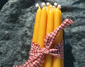 One Dozen Waldorf Advent/Birthday Ring Taper Beeswax Candles