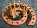 Wooden Advent Celebration Spiral with Brass Candle Insert 