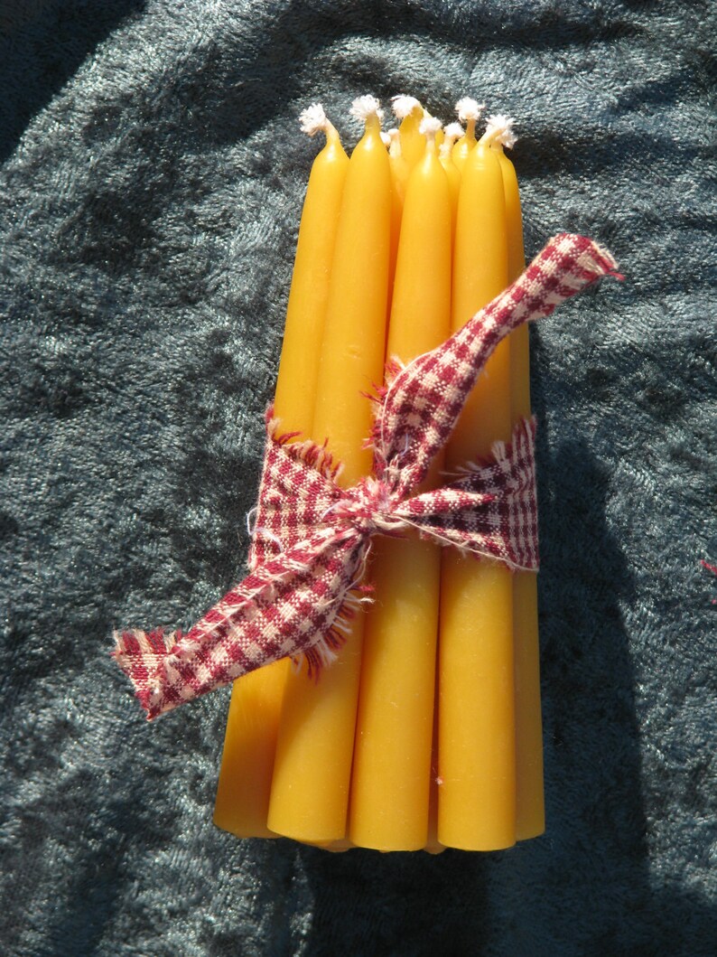 One Dozen Waldorf Advent/Birthday Ring Taper Beeswax Candles