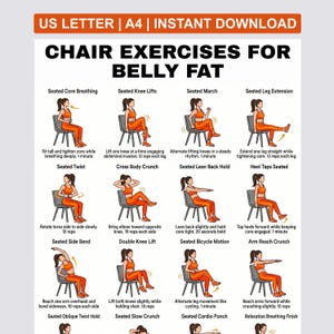 chair exercises for belly fat , Women Seated Chair Exercises, Seated Workout, Low Impact Gentle,  No Equipment Elderly Home Fitness