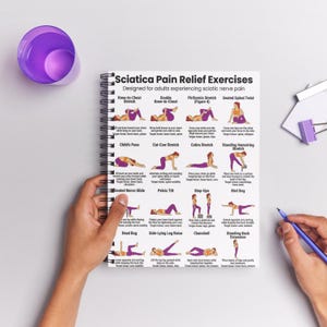 Sciatica Pain Relief Exercises Poster, Routine Lower Back & Sciatic Nerve Stretch, Printable Low Impact Workout Printable PDF image 5