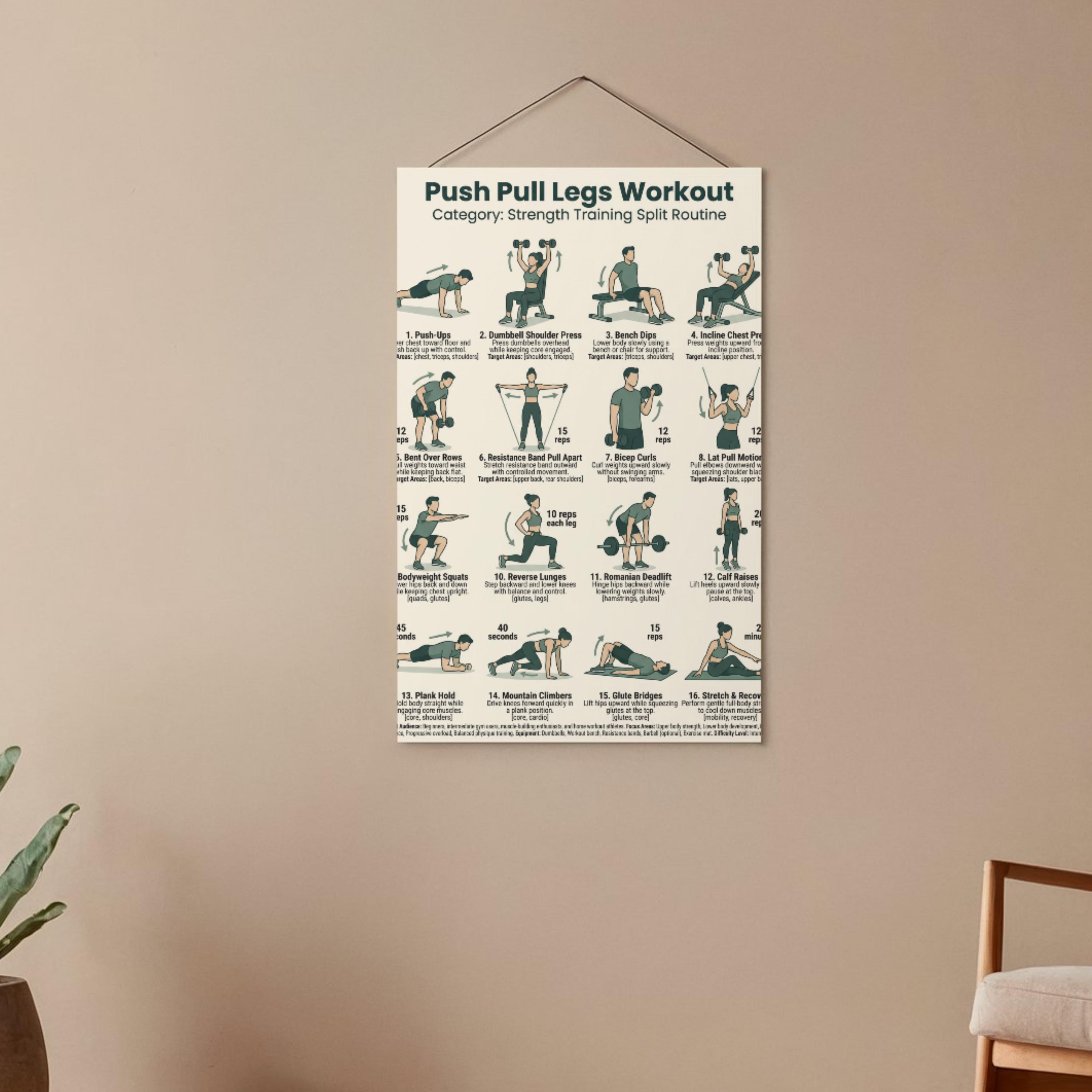 Ppl Routien Push Pull Legs Workout Printable, PPL Training Split PDF, Gym Workout ...
