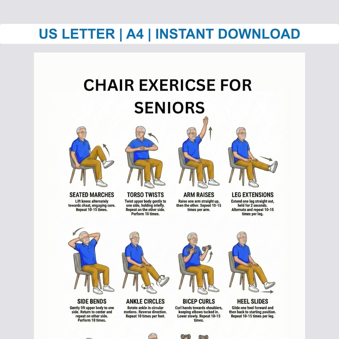 Printable Chair Exercises for Seniors | Gentle Chart Workout ...