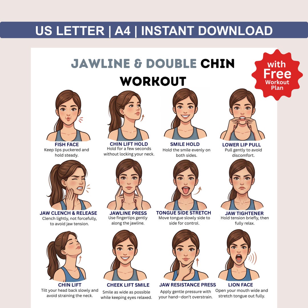 Nodding Exercise Exercises Jawline & Double Chin, Face Exercises for Jaw and Neck ...
