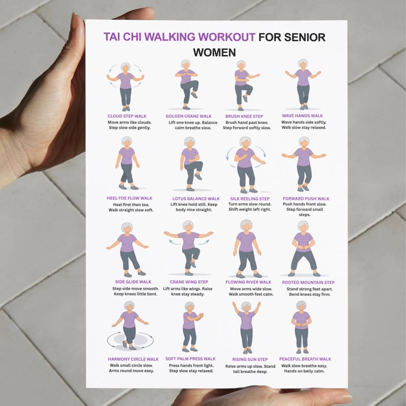 Women Tai Chi Walking Workout, Seniors Tai Chi Walking, Chart Tai Chi Walking, Seniors Tai Chi Exercises for Printable,Exercise Pdf image 6