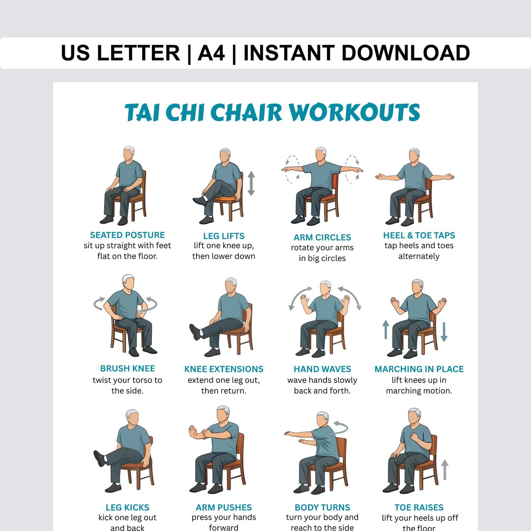 Poster Imprimable PDF De Tai chi Sur Chaise Pour Personnes g es 