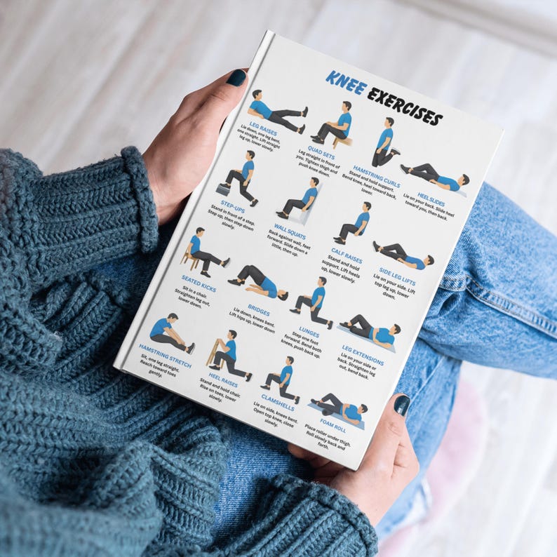 Knee Exercise Program Pdf Knee Exercises Chart, Printable Exercise Charts, Senior Workout ...