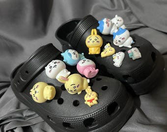 Chiikawa anime-schoenbedels voor klompen, kawaii Jibbitz-set, harsfiguurtjes