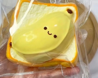 Banana Baby Toast Soft Toy | Handmade | Stress Relief | Slime Toy