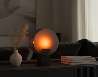 Geometrische zonsonderganglamp | Gematteerde acryl sfeerverlichting voor het nachtkastje