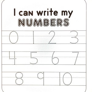 Dry Erase Number Trace Learn To Write Your Numbers 0-10 SVG