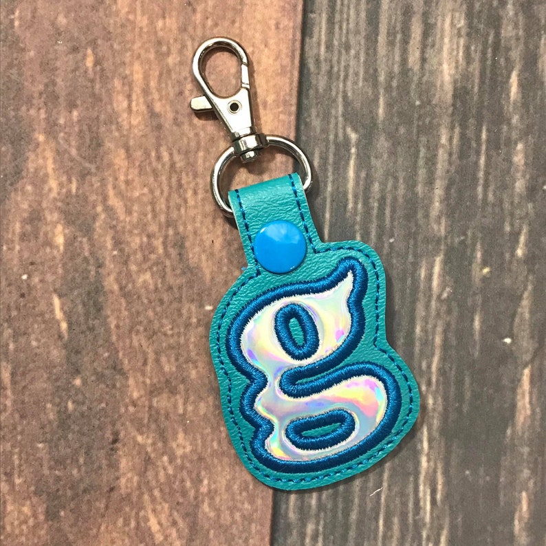 Applique Monogram Embroidered Key Fob image 2