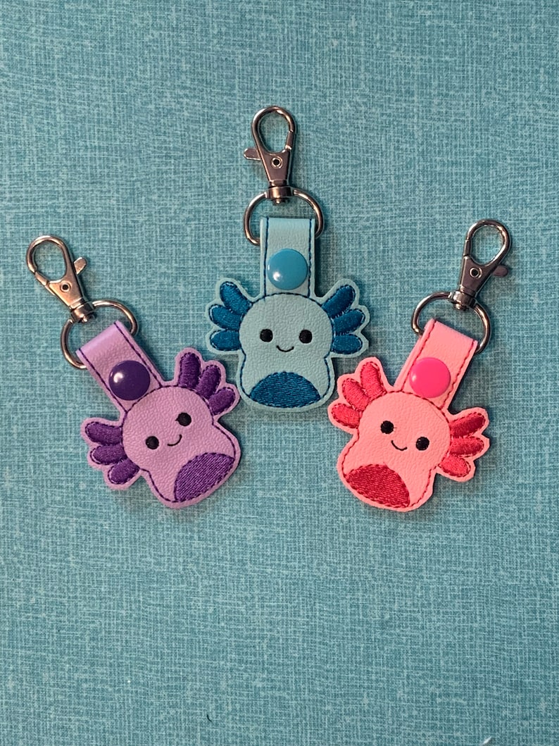 Axolotl Key Chain Pick Your Color image 1