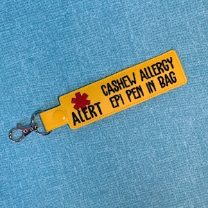 CUSTOM Medical Alert Alllergy Keychain