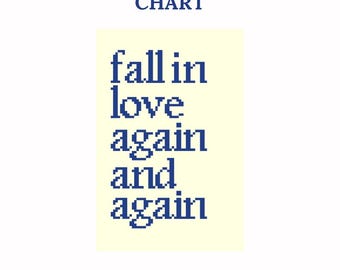 Fall In Love Again and Again - Needlepoint Chart - instant download